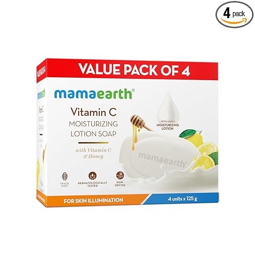 Mamaearth Vitamin C Moisturizing Lotion Soap(Value Pack of 4) - 125 g X 4 Units 