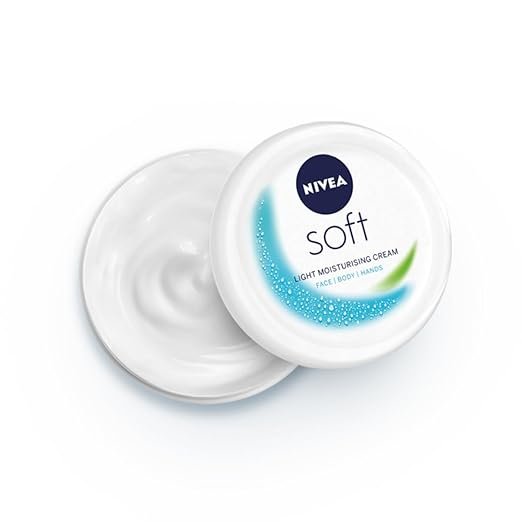 NIVEA Soft Light Moisturizer, 300 ml, for Face, Hand & Body, Non-Greasy Cream with Vitamin E & Jojoba Oil for Instant Hydration