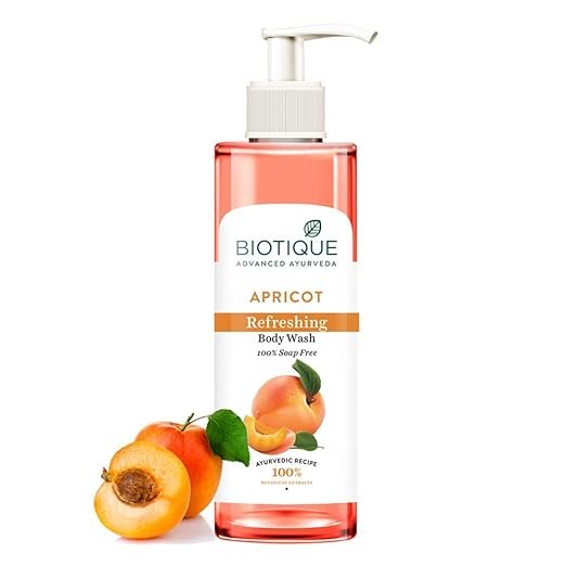 Biotique Apricot Refreshing Body Wash | Keeps Skin Fresh and Clean | Brightens Skin and Reducing Dark Spots | 100% Botanical Extracts | Suitable for All Skin Types | 200ml