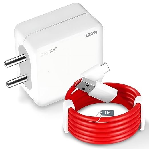 Oneplus SuperVooc 120W Fast Charing Adaptor & Cable Combo Compatible with OnePlus, Samsung, Realme, Xiaomi, Oppo, Vivo & Other Smartphones, Type C Charger Dash, Warp, Vooc, Supervooc protocols.