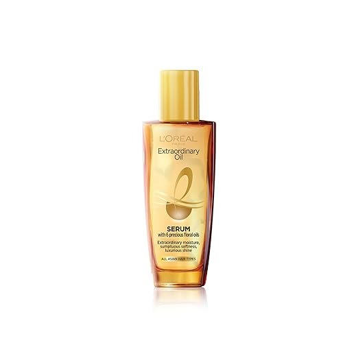 L'Oreal Paris Serum, Protection and Shine, For Dry, Flyaway & Frizzy Hair, With 6 Rare Flower Oils, Extraordinary Oil, 30ml