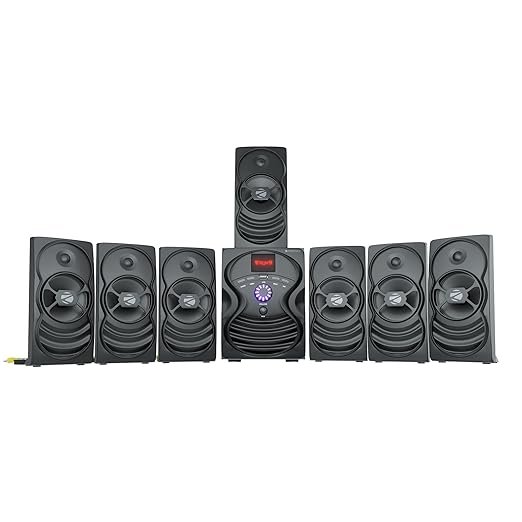 ZEBRONICS Omega 7.1 Home Theatre Speaker with 120W Output, Bluetooth v5.0, USB, AUX, FM Radio, Powerful Subwoofer, LED Display, Remote, Volume & Bass Control