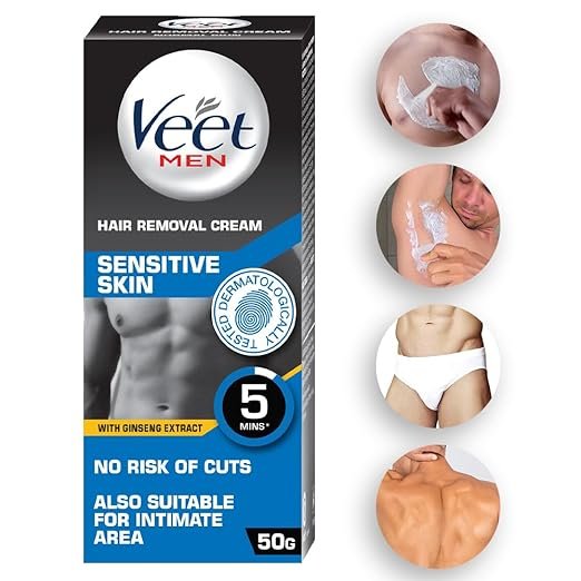 Veet Hair Removal Cream for Men, Sensitive Skin - 50g