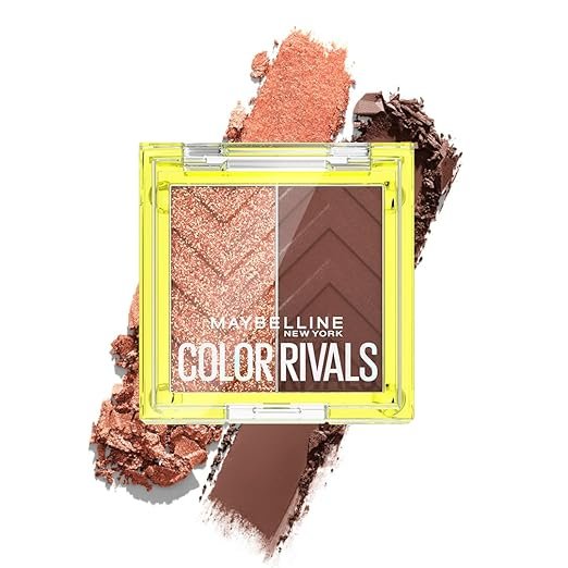 Maybelline New York Color Rivals Pigmented Eyeshadow Palette, Long lasting, Sweatproof, Waterproof, Matte, Shimmer : Spicy x Suave, 3g