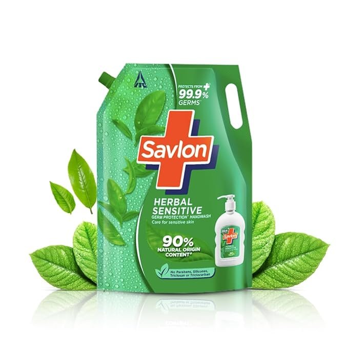 Savlon Herbal Sensitive Germ Protection Liquid Handwash, 1500ml