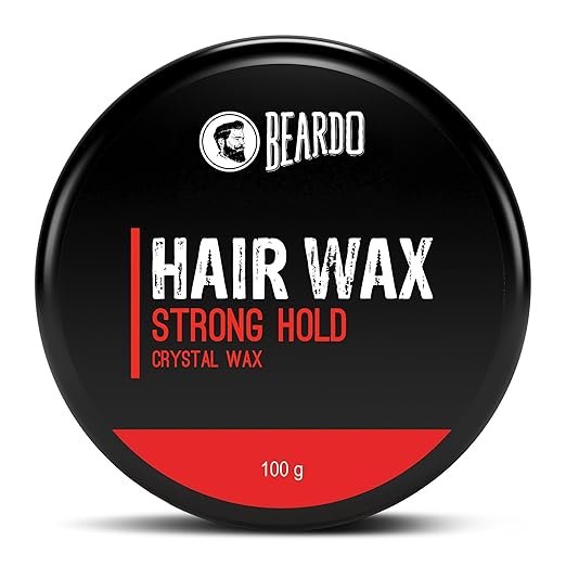 Beardo Stronghold Hair Wax For Men, 100 gm | Crystal Hair Wax with Aloe Vera & Castor Oil | Hair Wax Men | Hair Styling Wax for Glossy Finish & Shine | Strong Hold Hair Wax