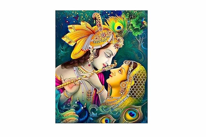 Techgifti Vinyl Shree Krishna Radha Wall Sticker For Living Room,Bedroom,Office (Size - 60Cm X 90Cmself-Adhesive, Smooth Surface, 600 Mm)