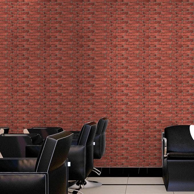 doodad self Adhesive Wallpaper | Brown Brick Wall Paper | Bricks Wallpaper for Wall and Home Decor| PVC Wallpaper Waterproof | Brick Wallpaper for Walls | 45cm x 1000cm - 48 sq. ft Coverage