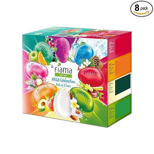 Fiama Gel Bathing Bar Mega Celebration Pack, With 8 Unique Gel Bars