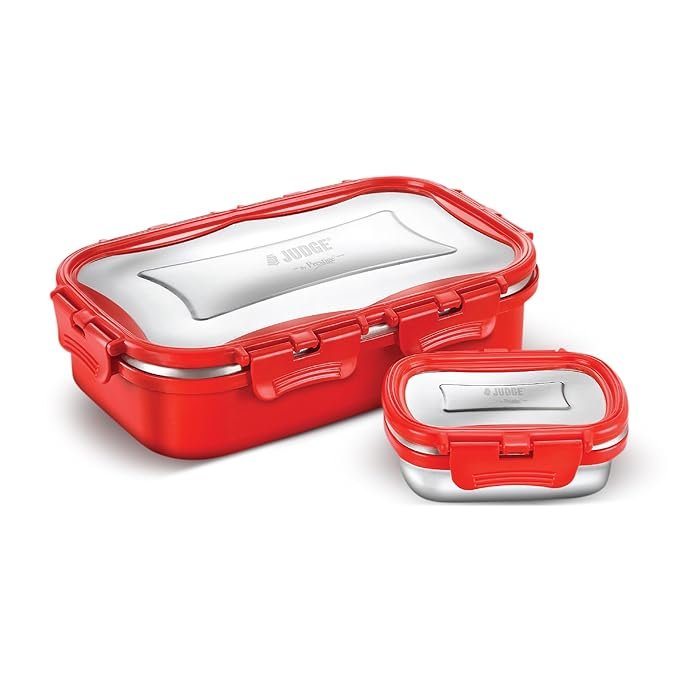 Judge by Prestige Thermo Insulated Jumbo Lunch Box, Set of 2 Containers (800ml + 150ml)