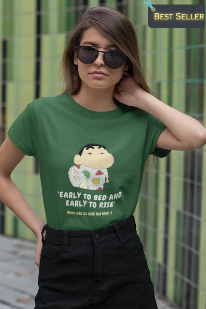 Early to Bed and Early to Rise Shinchan Half Sleeve Unisex T-Shirt