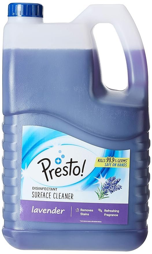  Presto! Disinfectant Surface/Floor Cleaner - 5 L (Lavender)|Kills 99.9% Germs