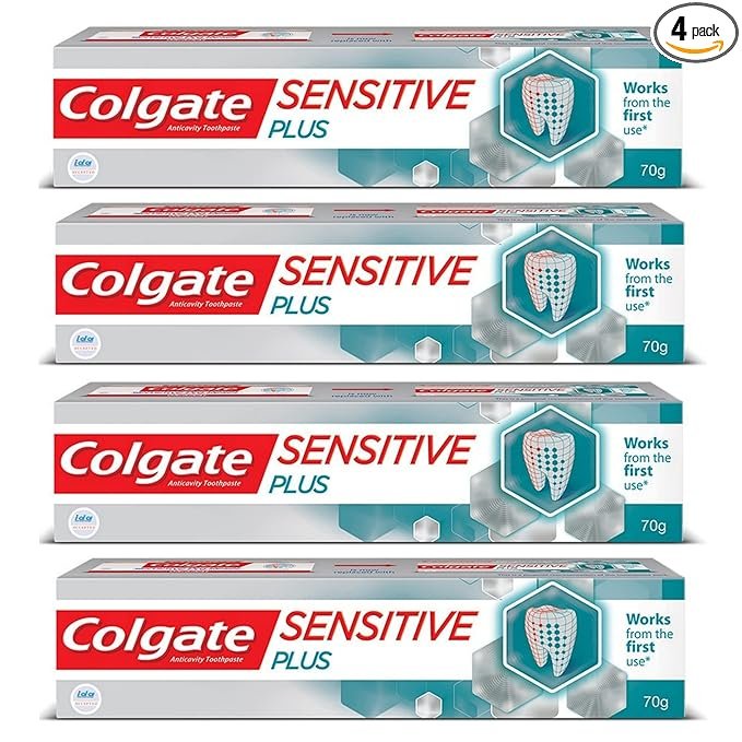 Colgate Sensitive Plus 70Gm Toothpaste For Sensitivity Relief (280Gm, Pack Of 4, 70Gm Each)