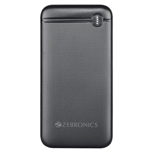 ZEBRONICS Mb10000S11 Power Bank, 10000 Mah, Rapid Charge, 20W Output, Dual USB Output, Pd 3.0 Type C, Built in Protections, Tablets Led Indicator, Made in India (Black)