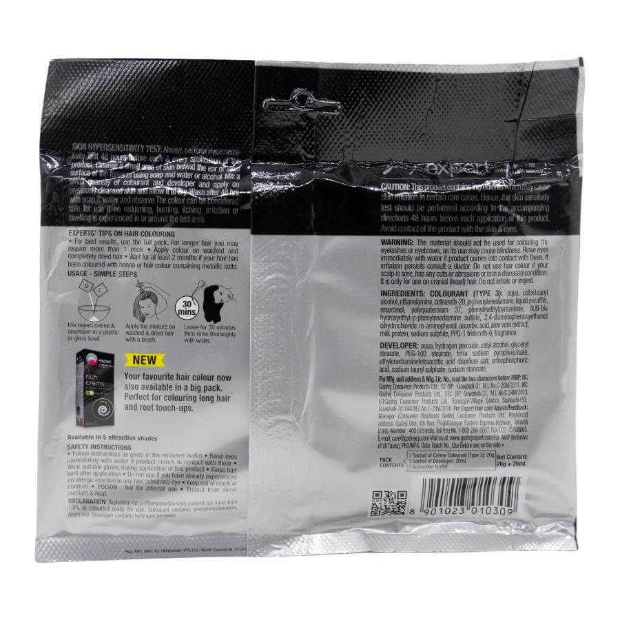 Godrej Rich Creme Hair Colour - Natural Black , 3x(20 gm + 20 ml)  (Multipack) : Shopping Yatra